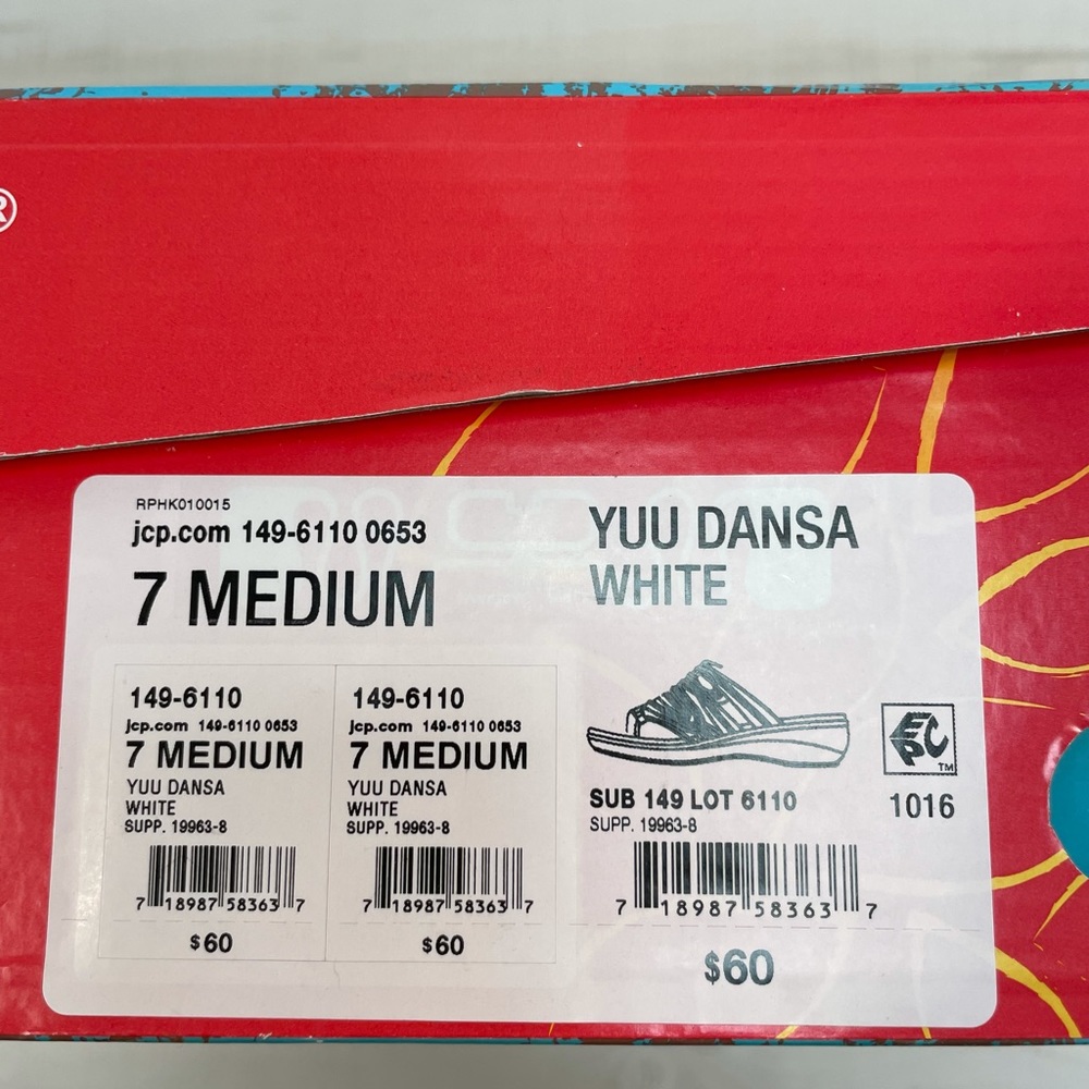 Yuu NIB Dansa White Thong Mule Sandals 7 - Picture 10 of 10